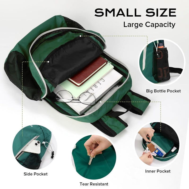 VPBAGE Store 15L Water-resistant Hiking Daypack, Small Backpack Travel Outdoor, Lightweight Day Pack with Tool Loops - Image 3